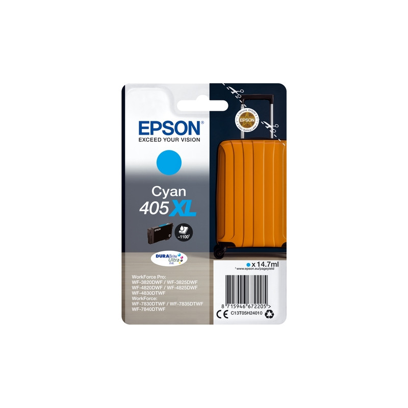 EPSON CARTUCHO 405XL CIAN WF-3820DWF/WF-3825DWF/WF-4820DWF/WF-4825DW