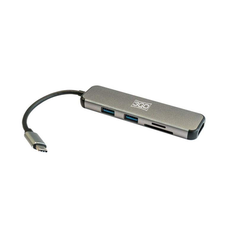 HUB 3GO USB 3.0 USB-C 2P USB-A + CR + HDMI