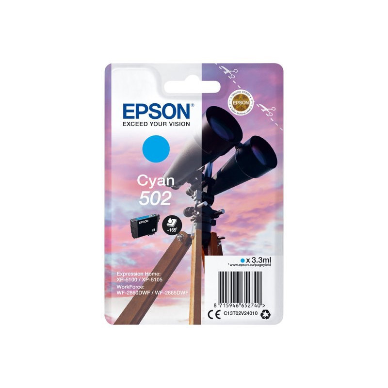 CARTUCHO EPSON 502 (BINOCULARES) CIAN