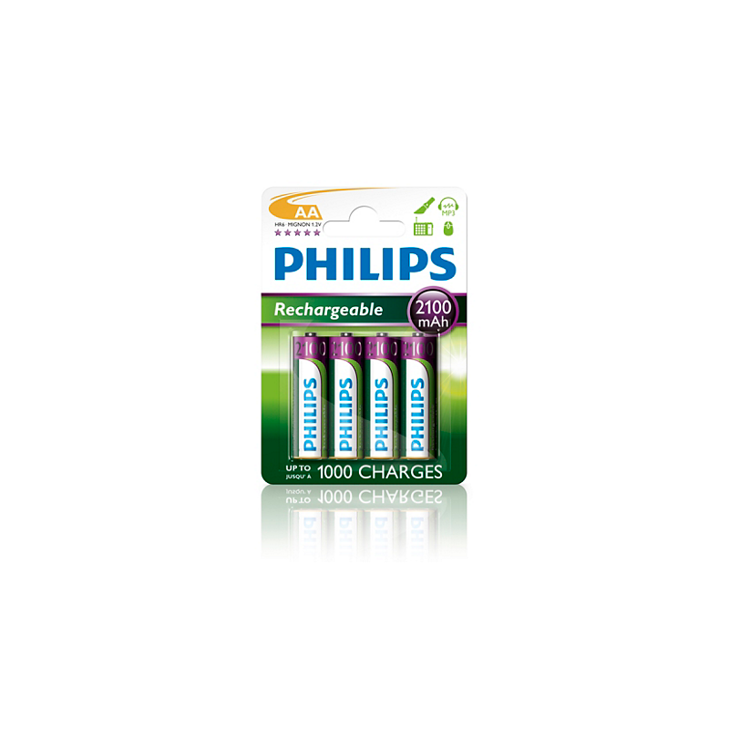 PILAS PHILIPS RECARGABLE R-6 2100MAH PACK 4