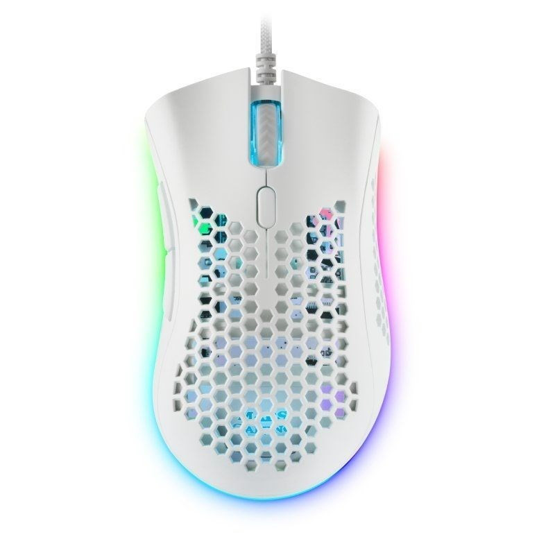 RATON MARS GAMING MMEX RGB 32K DPI USB BLANCO