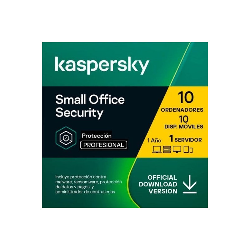 ANTIVIRUS ESD KASPERSKY SMALL OFF 10US (+10 DISP+1SERV)