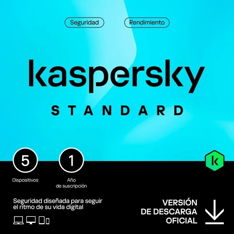 ANTIVIRUS ESD KASPERSKY STANDARD 5US 1AÑO LIC ELE