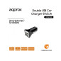 CARGADOR 2XUSB APPROX COCHE NEGRO