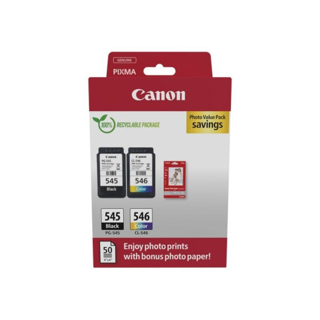 CARTUCHO CANON PG-545-CL546 + 50 PAPEL 10X15