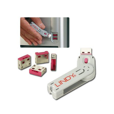 KIT LLAVE USB + 4 BLOQUEADORES USB