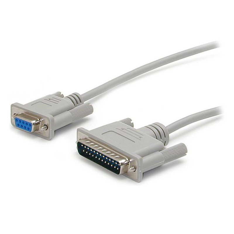 STARTECH CABLE SERIE NULL MODEM DB9H-DB25M 3M