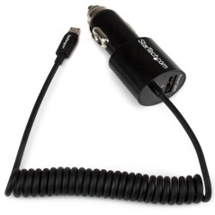 STARTECH CARGADOR USB 2 PUERTOS COCHE CON CABLE MI