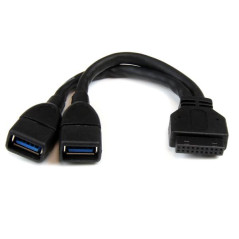 STARTECH CABLE 15CM ADAPTADOR 2 PUERTOS USB 3.0 A