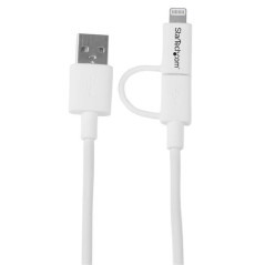 STARTECH CABLE 1M LIGHTNING O MICRO USB BLANCO