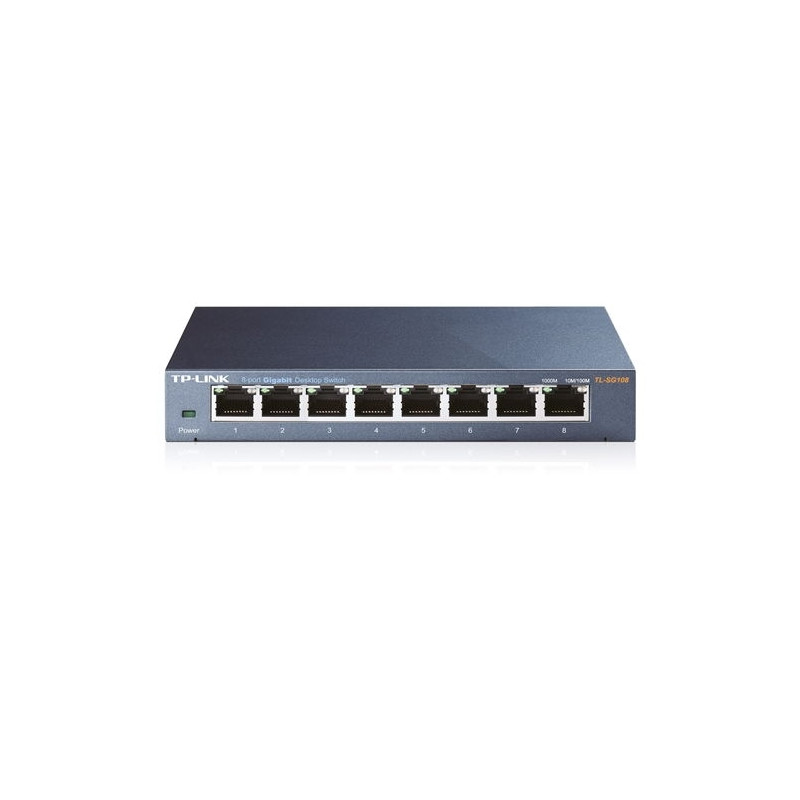 TPLINK - Switch 8P 10/100/1000 Mbps TL-SG108 RJ45 - Carcasa metálica