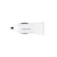 CARGADOR 2XUSB APPROX COCHE BLANCO