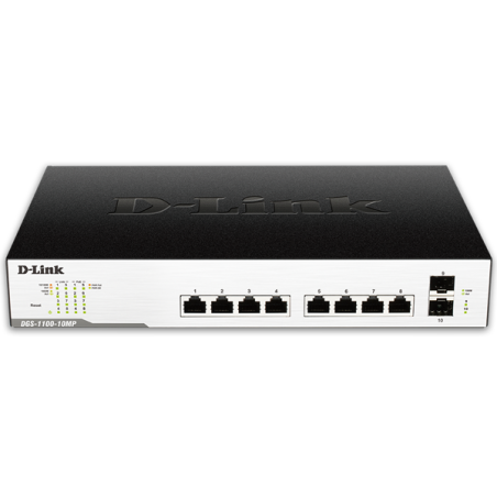 SWITCH D-LINK 8 PUERTOS GIGABIT POE + 2SFP