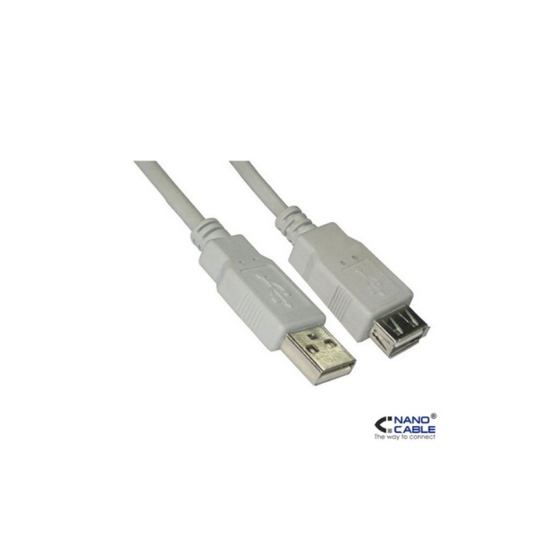 Nanocable - Cable alargador USB 2.0 de 1,8m conexión A/M-A/H