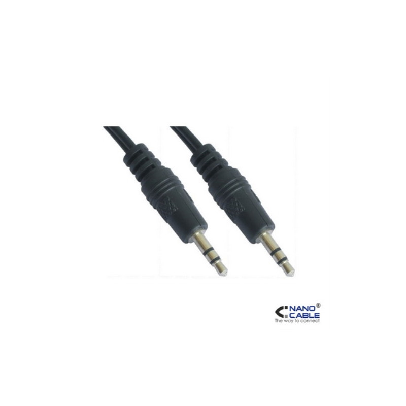 Nanocable - Cable audio estereo de 5m conexión jack 3.5/M-3.5/M - Para monitores, proyectores, pizarras, etc