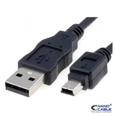 Nanocable - Cable USB 2.0 de 1,8m conexión A/M-MINI USB 5PIN/M - Para discos duros externos, etc