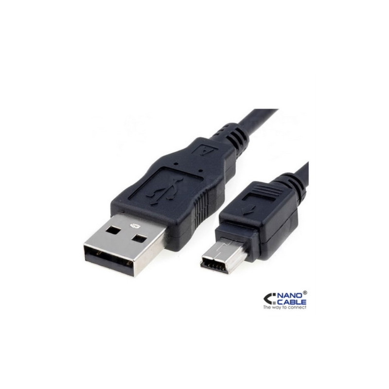 Nanocable - Cable USB 2.0 de 1,8m conexión A/M-MINI USB 5PIN/M - Para discos duros externos, etc