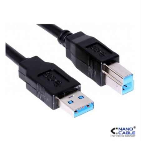 Nanocable - Cable USB 3.0 para impresora de 2m conexión A/M-B/M - color NEGRO