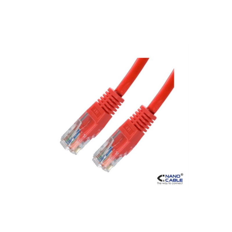 Nanocable - Cable de red latiguillo UTP CAT.5e de 2m - color Rojo