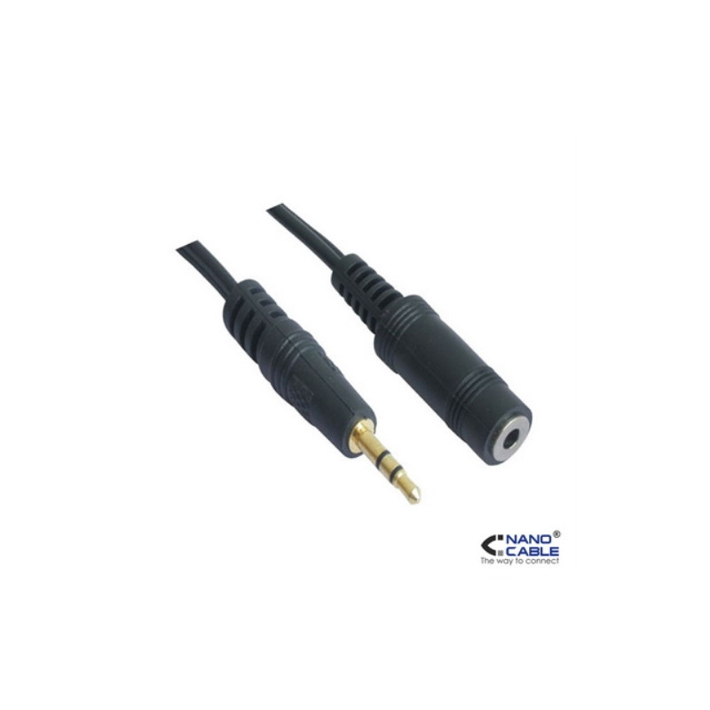 Nanocable - Cable alargador audio estereo 3m - conexión jack 3.5/M a 3.5/H (Para monitores, proyectores, pizarras, etc)