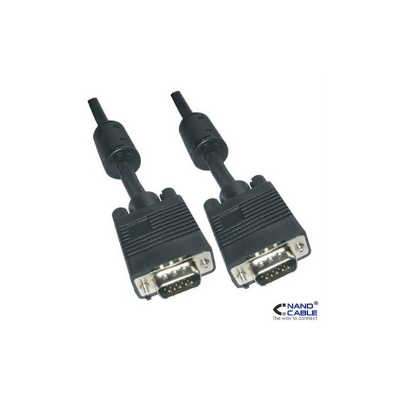 Nanocable - Cable SVGA CON FERRITA de 3m HDB15/M-HDB15/M - Para monitor, proyectores, pizarras, etc