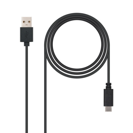 Nanocable - Cable USB 2.0 3A - Tipo USB-C/M-A/M - Negro - 0.5 M