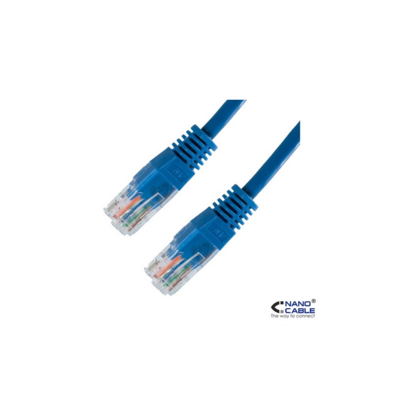 Nanocable - Cable de red latiguillo UTP CAT.5e de 0,5m - color Azul