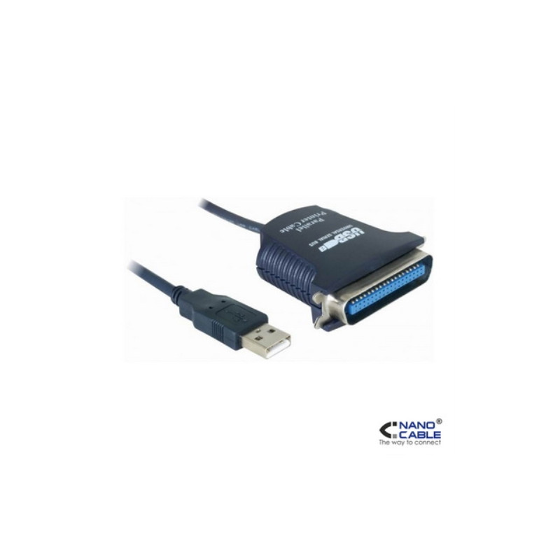 Nanocable - Convertidor de USB a PARALELO de 1,5m conexión  A/M-CN36(IEEE1284)/M - Centronics