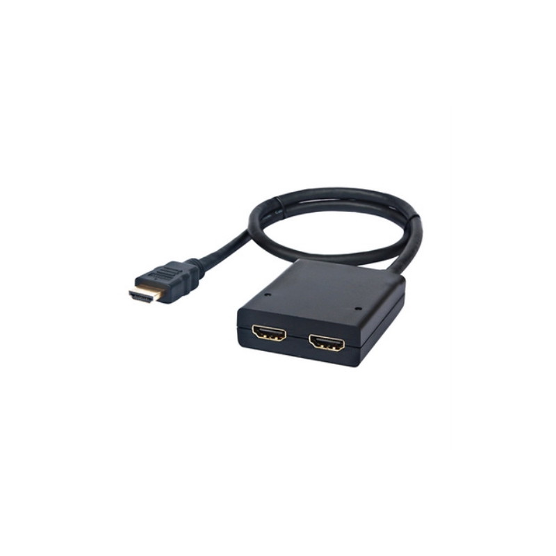 Nanocable - Duplicador / Splitter HDMI V1.3 (1 entrada, 2 salidas) - 1080P - Alimentador incluido - Pigtail 50cm