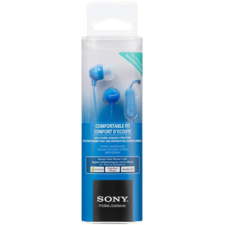 AURICULAR SONY EX-15AP (BOTON) AZUL CON MICRO