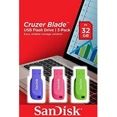 PEN DRIVE 32GB SANDISK CRUZER BLADE PACK 3