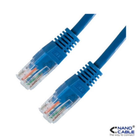 Nanocable - Cable de red latiguillo UTP CAT.6 de 1m - color Azul