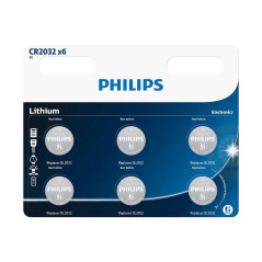 PILAS PHILIPS LITIO CR2032 3V PACK 6