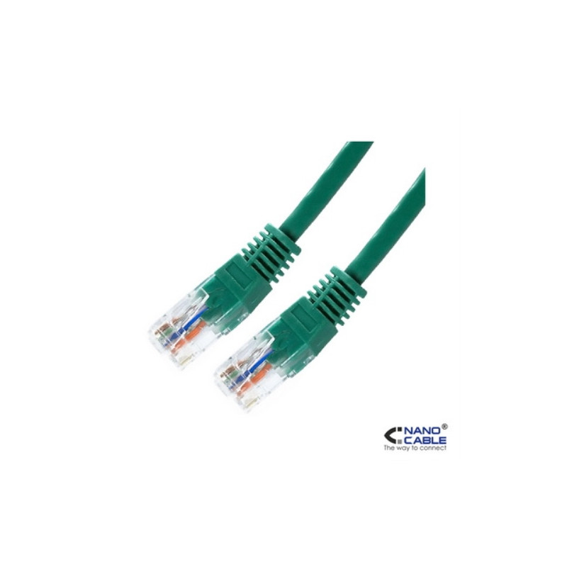 Nanocable - Cable de red latiguillo UTP CAT.5e de 1m - color Verde