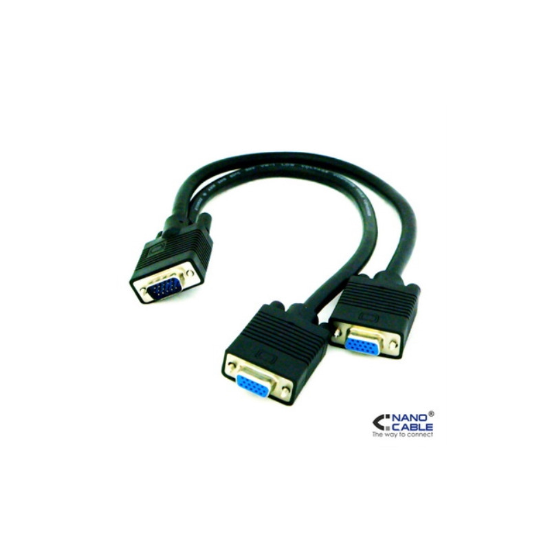 Nanocable - Cable Bifurcador SVGA HDB15/M - 2x HDB15/H 45cm