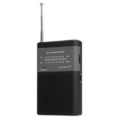 RADIO BOLSILLO SUNSTECH AM-FM ANALOGICA NEGRA