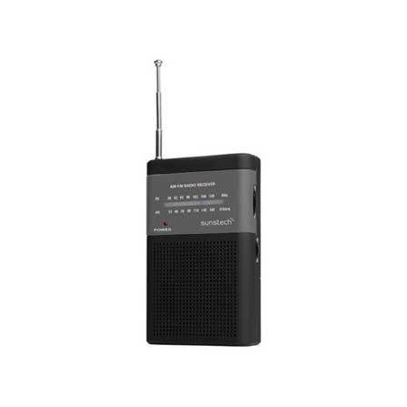 RADIO BOLSILLO SUNSTECH AM-FM ANALOGICA NEGRA