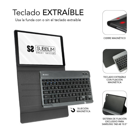 FUNDA + TECLADO BT SUBBLIM PARA SAMSUNG X200-X205