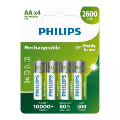 PILAS PHILIPS RECARGABLE R-6 2600MAH PACK 2