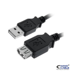 Nanocable - Cable alargador USB 2.0 de 1.8m conexión A/M-B/H negro