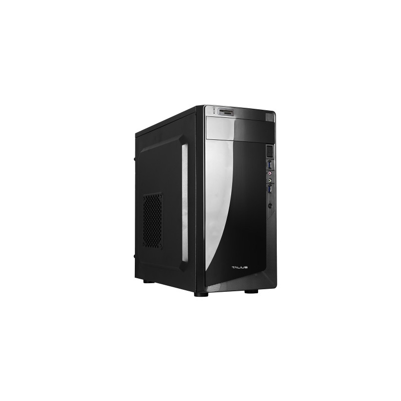 Talius - Caja Micro-ATX Denver - FA 500W - 2x USB 3.0 + Jack 3.5 - Lector de SD y microSD - Negro