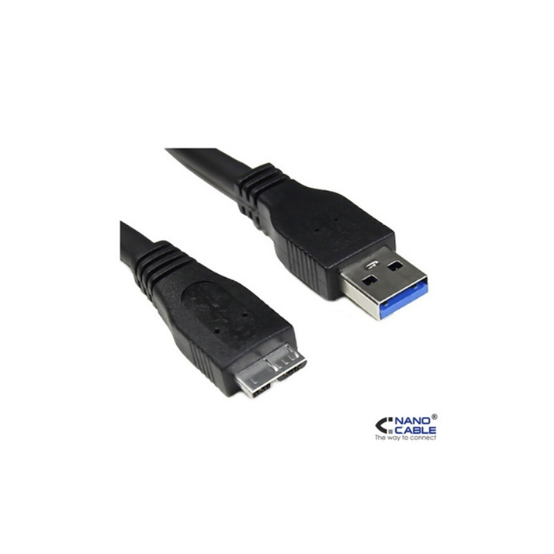 Nanocable - Cable USB 3.0 de 1m conexión A/M-MICRO B/M - Para discos duros externos, etc