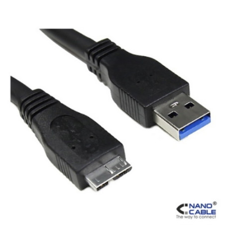 Nanocable - Cable USB 3.0 de 1m conexión A/M-MICRO B/M - Para discos duros externos, etc