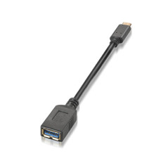 Nanocable - Cable USB 3.1 3A USB-C/M-A/F 15cm Negro