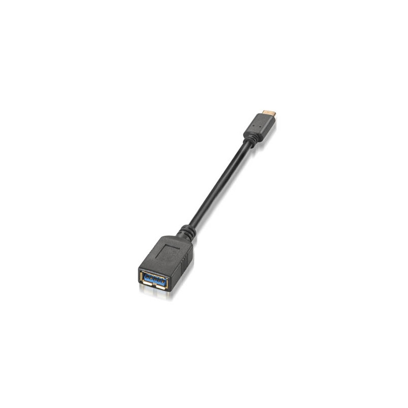 Nanocable - Cable USB 3.1 3A USB-C/M-A/F 15cm Negro