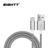 Eightt - Cable USB a MicroUSB 1.0M - Trenzado de Nylon - Color Plata