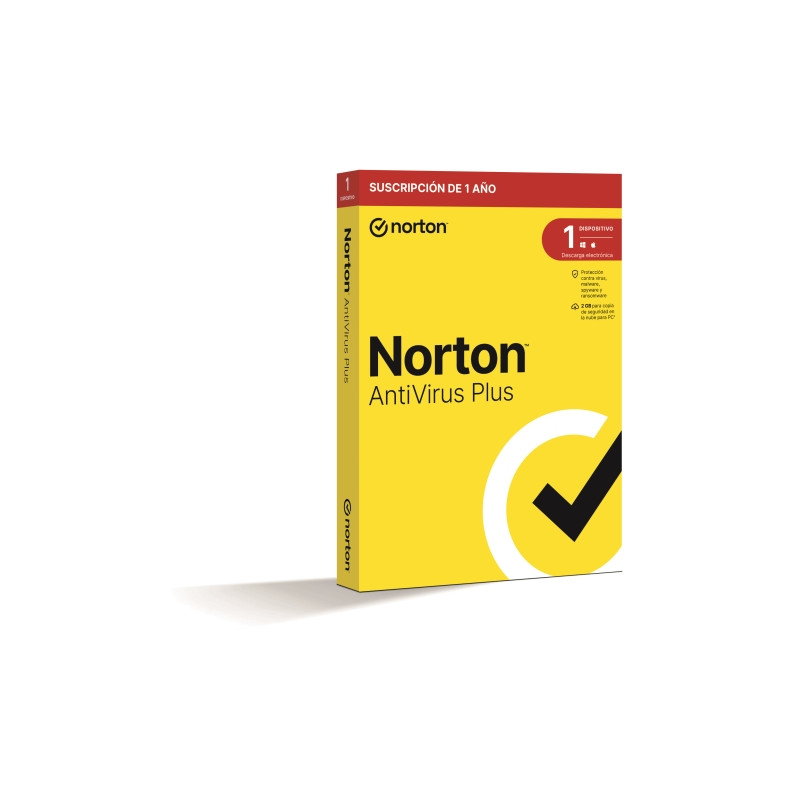 Norton Antivirus - 2GB almacenamiento - 1 usuario - 1 dispositivos - 12 meses - Firewall - Gestor contraseñas - Caja