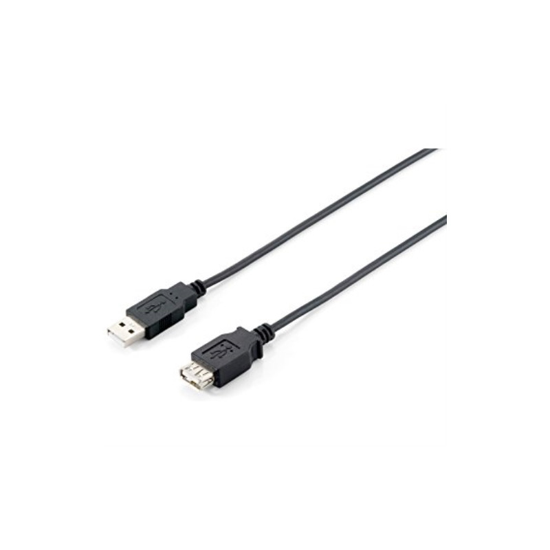 Equip - Cable Alargador USB USB/A/H a USB/A/M - 5m - Negro