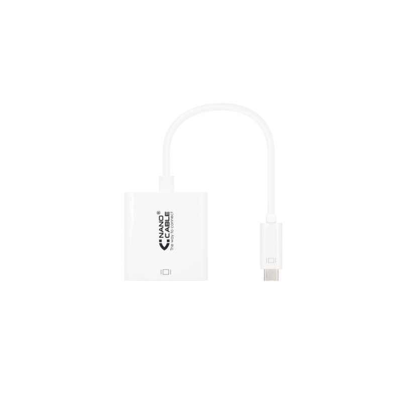 Nanocable - Conversor USB-C/M a HDMI/H - 4K - 15cm - Color Blanco