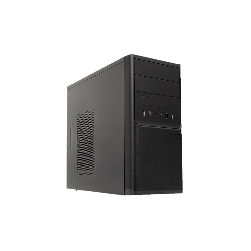 Caja microATX Unykach Dark Shadow Negra - FA 500w - 2x USB 2.0 + 2x USB 3.0 frontales - 2 bahías 5.25" + 1 bahía 3.5